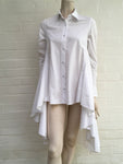 CO White Asymmetric cotton-poplin shirt Size XS ladies