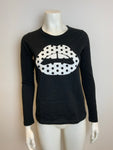 MARKUS LUPFER Lips Black Top Sweater SIZE S small ladies