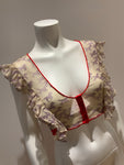 Amazing Rare Silk cropped ruffle top Size S Small ladies