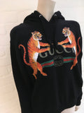 GUCCI tiger black logo sweatshirt top hoodie Size XS ladies