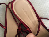 Marco de Vincenzo Red Laminated Nappa Flat Shoes Size 40 US 10 UK 7 LADIES