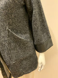 Grey Boucle Knit Wool Blend Oversized Cardigan SIZE Small Medium ladies