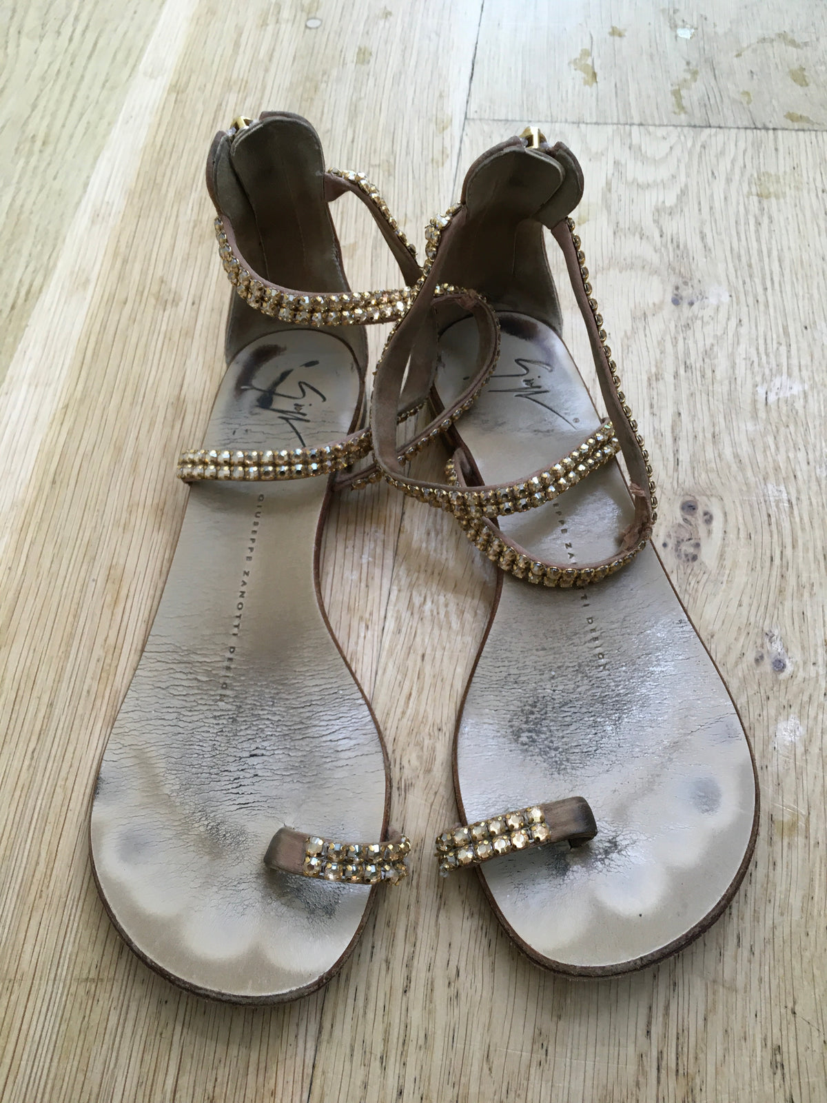 Giuseppe Zanotti sandals with embellishment shoes flats Size 35  ladies
