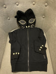 Stella McCartney Kids Fluorescent Cat Cotton Zip-Up Hoodie Black Size 6 years children