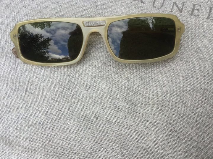 RetroSpecs & Co. REAL BUFFALO HORN sunglasses 12K GOLD INLAY CIRCA 1930-40'S 55/19 MEN