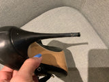 Valentino Women's Black Leather Eyelet Trim Slingback Shoes Size 39 UK 6 US 9 ladies