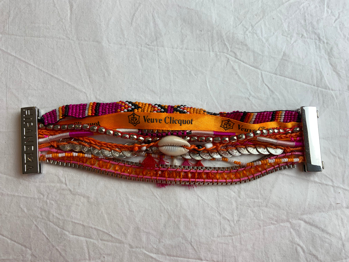 VEUVE CLICQUOT CHAMPAGNE HANDMADE HIPANEMA CUFF BRACELET  ladies