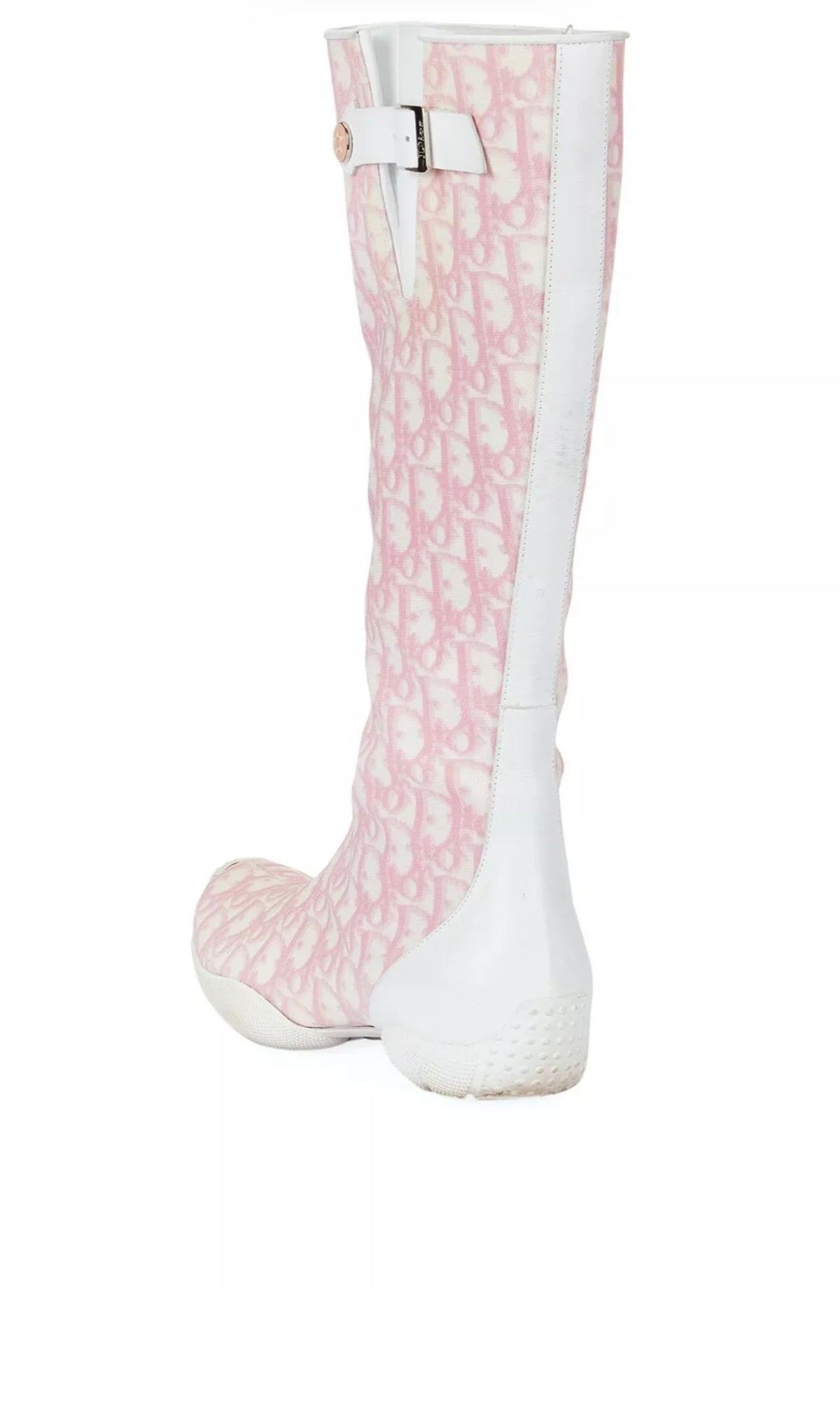 CHRISTIAN DIOR  Diorissimo Pink Zip Up Boots Size 38 Ladies