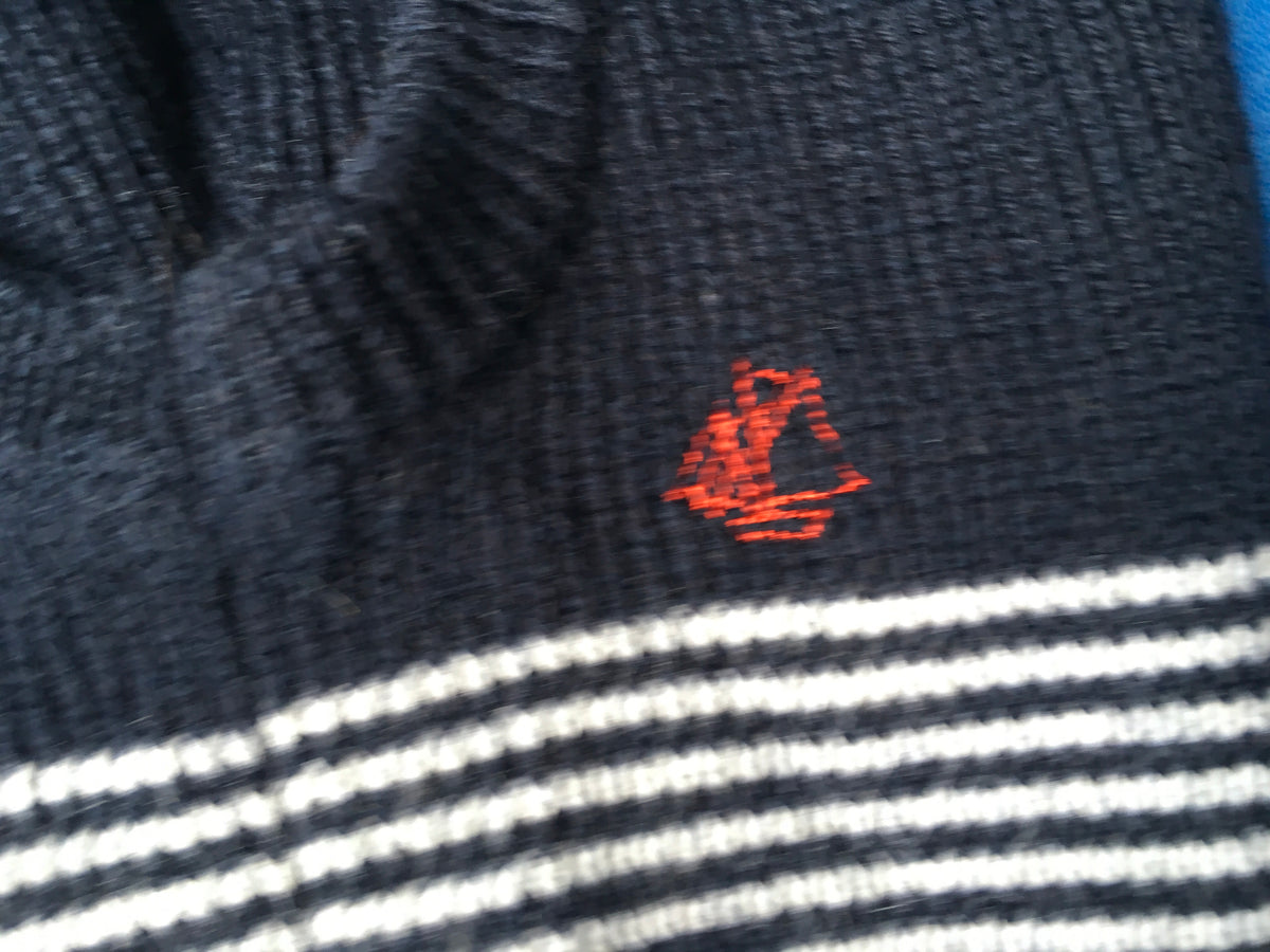 Petit Bateau Boy's navy blue milleraies balaclava knit hat Children