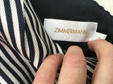 ZIMMERMANN MOST WANTED Maples Bow cropped one-shoulder striped ottoman top Size 0 ladies
