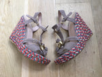 STUART WEITZMAN Russell & Bromley Suede Tassel Wedges Size 38 UK 5 US 8 ladies