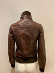 Dolce & Gabbana Brown Leather Bomber Jacket Size I 38 UK 6 US 2 XS ladies