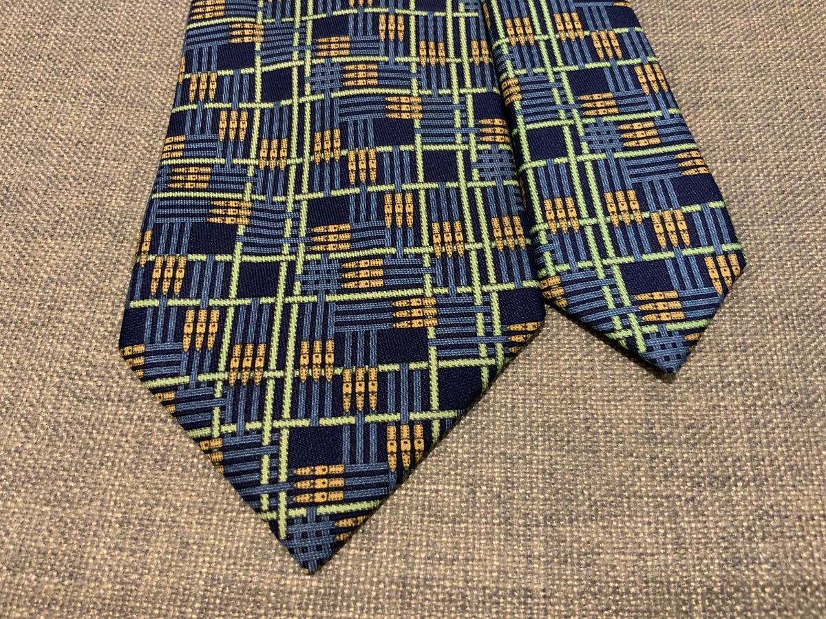 Hermès HERMES Paris Tie 32 IA Navy Blue Belt Links Suspenders Neck Tie men