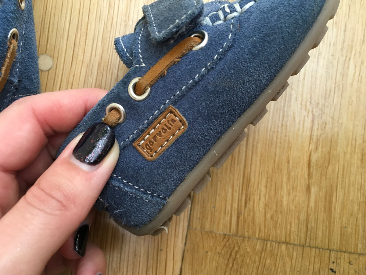 GARVALIN 50 aniversario Boys Shoe Navy Blue Suede Leather Size 20 Children