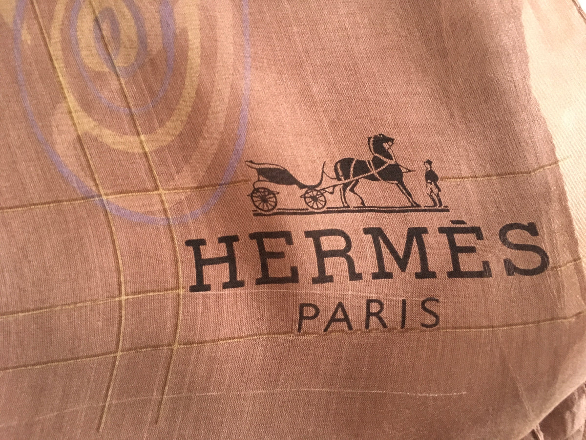 Hermès HERMES H Comme Histoires Vintage Mousseline Chiffon Shawl Scarf Ladies