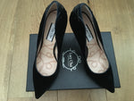 Lucy Choi 'Rania' Black Velvet / Navy Patent Leather Pumps Size 40 UK 7 US 10 ladies