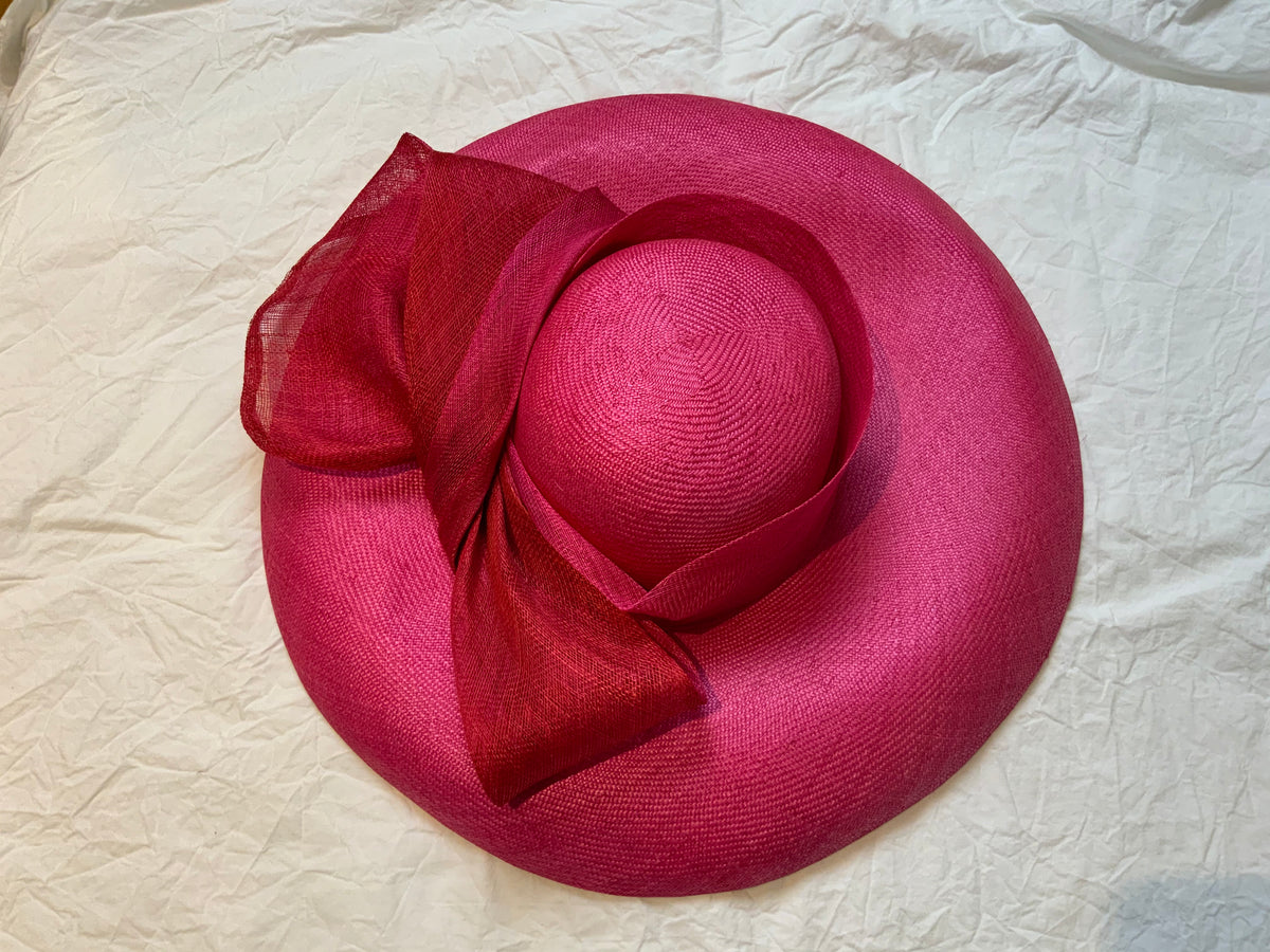 Marzi Firenze Pink Wide Brim Dress Hat Hand Made in Italy HARRODS ladies