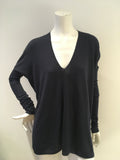 Vince V Neck Thin Knit Merino Wool Blend Sweater Jumper Size S /P Small ladies
