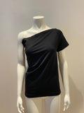 Helmut Lang Black – Womens One-shoulder stretch-jersey top Size L large ladies