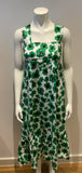 Borgo De Nor Green Mila Cotton Poplin Midi Dress Size UK 12 US 8 ladies