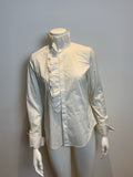 RALPH LAUREN Blue Label Mock Neck Long Sleeve Button-Up Top Shirt Size US 8 UK12 ladies