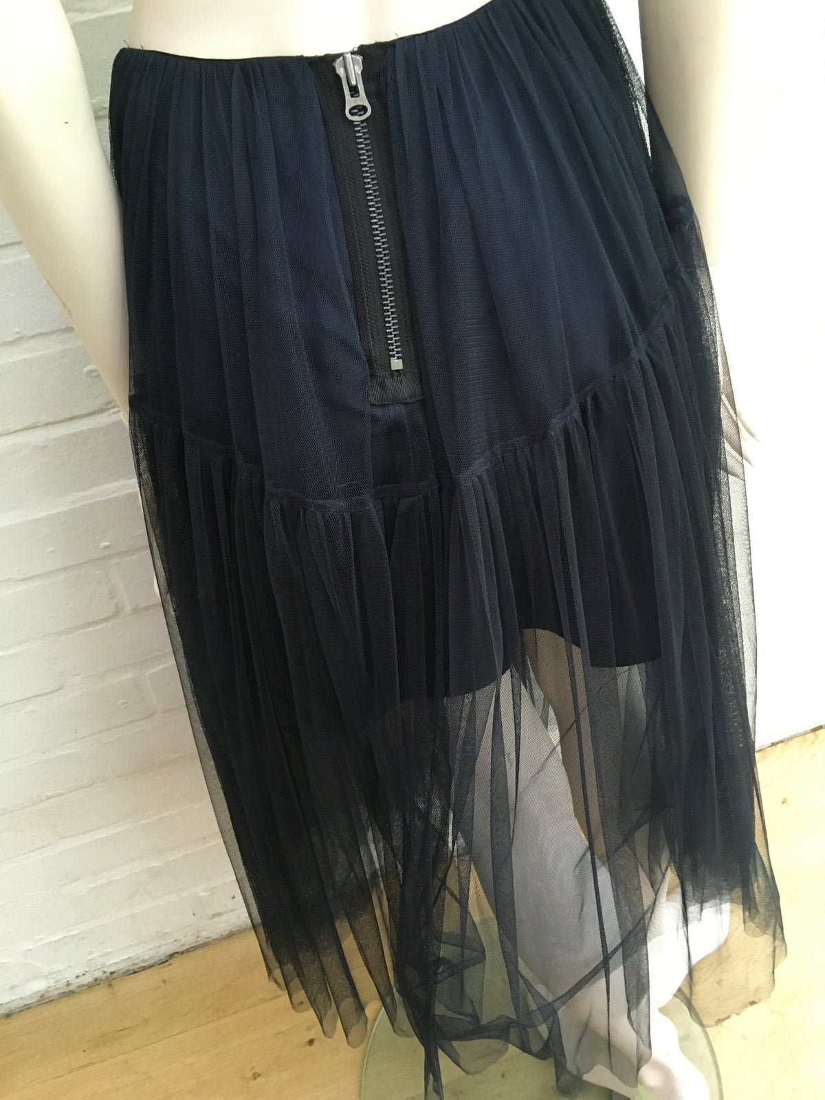 Topshop Navy Tulle Midi Skirt By Lace UK 8 US 4 EU 36 ladies