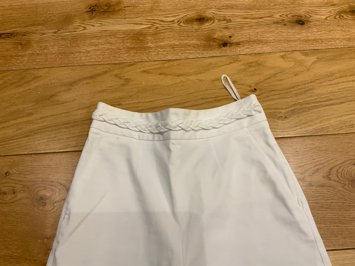 RED VALENTINO BRAIDED WAIST CROPPED PANTS TROUSERS SIZE I 38 UK 6 US 2 ladies