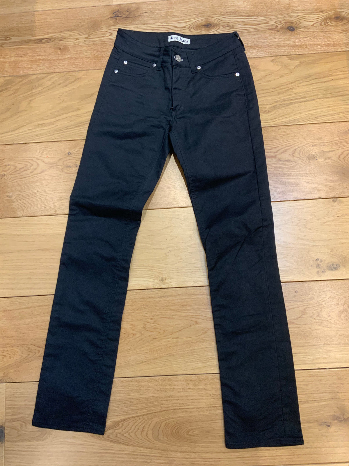 ACNE JEANS Black Hex Denim Skinny Jeans SIZE 26 / 32 ladies
