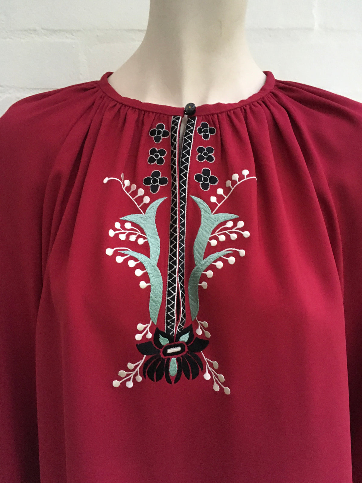 VILSHENKO Embroidered Floral Details Blouse Red Woman  Ladies