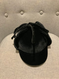 MIU MIU Black Bow-detailed black velvet cap Size S small ladies