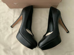 GIANVITO ROSSI black platform pumps heels Size 37.5 UK 4.5 US 7.5 ladies