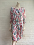 HUGO BOSS Silk Chiffon Water Color Floral Dress Ladies