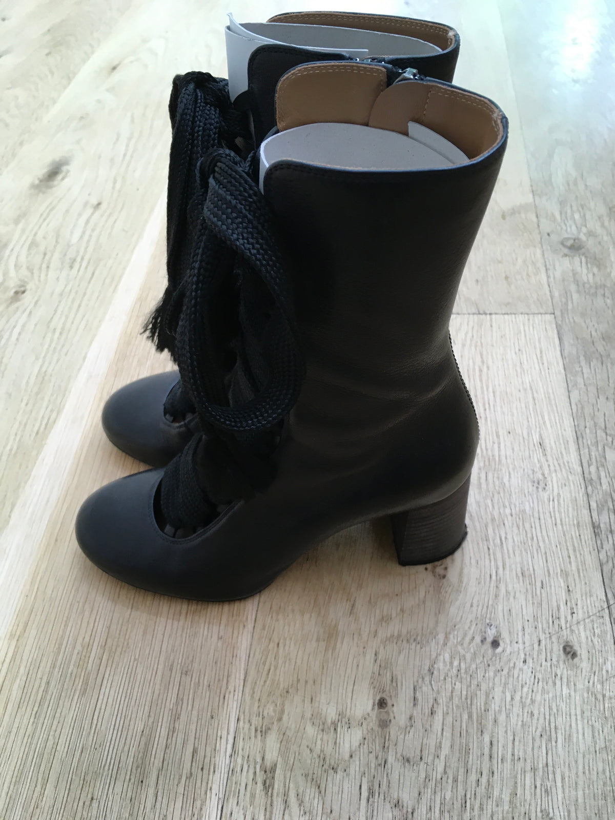 Chloé Chloe Black Leather Mid-Calf Boots Size 35 UK 2 US 5 ladies