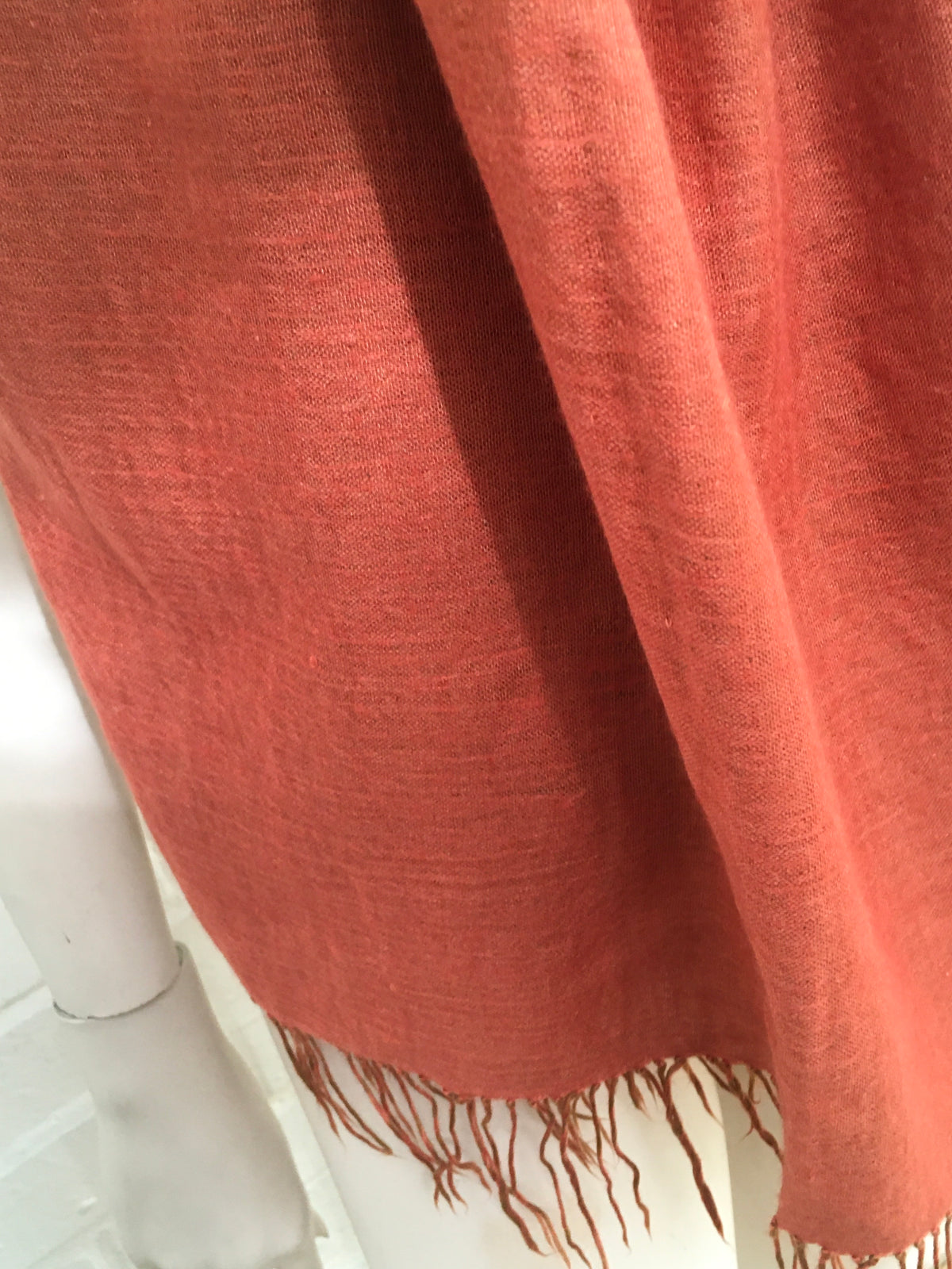 Salvatore Ferragamo Cashmere Knit Orange Knit Shawl Scarf ladies