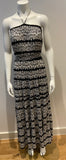 T Bags Los Angeles printed empire line long dress Size S small ladies