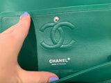 CHANEL Runaway Lambskin Quilted Medium Double Flap Green Bag Handbag ladies