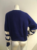 SELF-PORTRAIT Intarsia cotton jumper sweater Size L large ladies