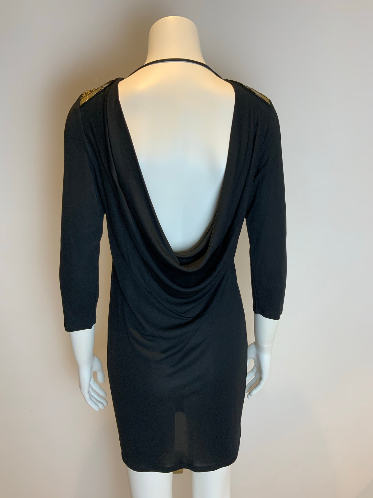 Emilio Pucci MOST WANTED Black Embellished Epaulettes Dress I 44 UK 12 US 10 ladies