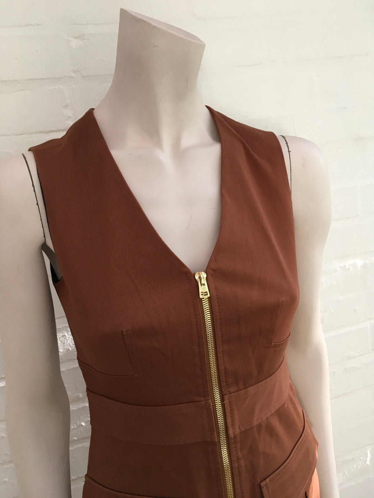 Diane von Furstenberg 2019 A Line Zip Front Safari Dress Size US 0 UK 4 XXS Ladies