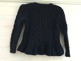 RALPH LAUREN Girls' Ruffled Rib Knit Cardigan Cable Sweater Jumper Children