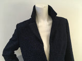 CHANEL Navy Metal Wool Boucle Jacket 16A Blazer F 40 UK 12 US 8 ladies