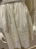 ZIMMERMANN Kali Embroidered Cotton Ivory Dress Size 0P Petite ladies