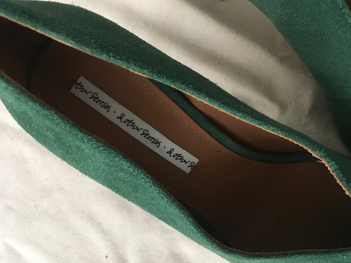 & Other Stories Los Angeles Green Suede Pumps Shoes EU 38 UK 5 US 8 ladies