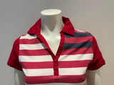 Marina Militare White & Red Cotton Polo T shirt Size M medium ladies