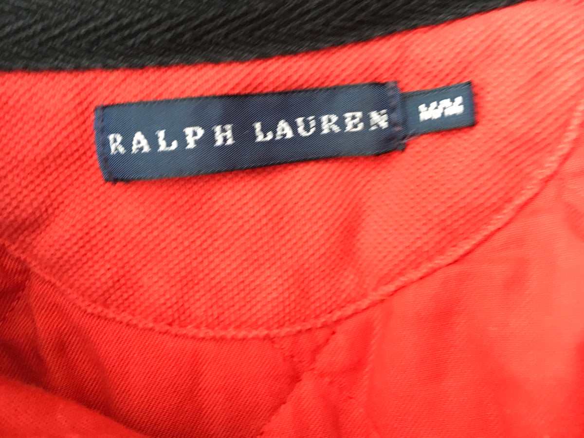 Ralph Lauren Red Embroidered WOMENS BLUE LABEL POLO SHIRT TOP Ladies