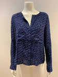 Maeve Blue BLOUSON BLOUSE Shirt Printed Size US 6 UK 10 M medium ladies