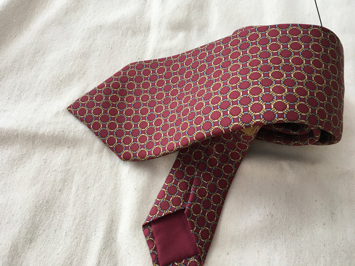 Hermès HERMES Paris Silk Chain-Link Print Tie 927 HA 100% AUTHENTIC Men