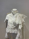 SACAI MOST WANTED HEAVY LACE ASYMMETRIC BLOUSE SHIRT SIZE XS ladies