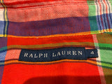 RALPH LAUREN Plaid Cotton Linen Shirt Size US 4 UK 8 S small ladies
