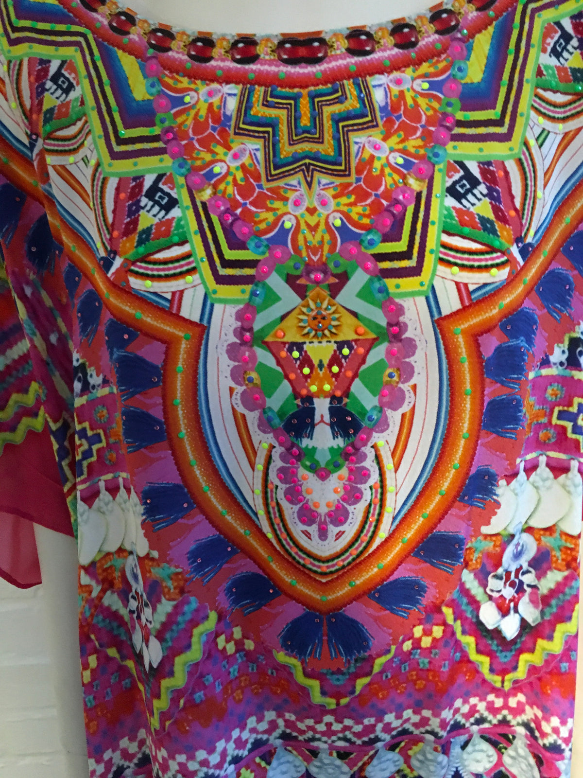 Camilla Frank 'Sacred Weave' Maxi Kaftan Silk Swarovski Dress Size One Size ladies